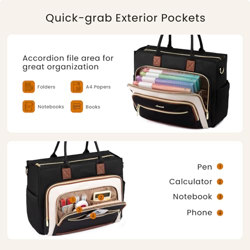 LOVEVOOK Tote with Accordion Organizer