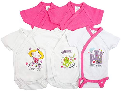 5er Pack Baby Mädchen Bodys Wickelbodys Kurzarm Baumwolle Gr. 62 (3M)