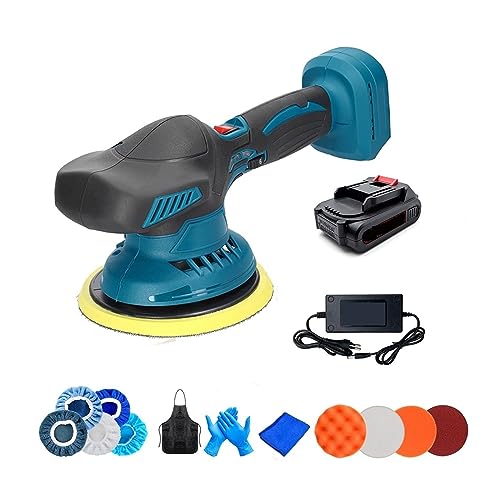 STRAFBRG Pulidora de Coche eléctrico, máquina pulidora de Encerado automática inalámbrica de Alta eficiencia, lijadora excéntrica Multifuncional,Versatilidad(1PC 2000mAh Battery)