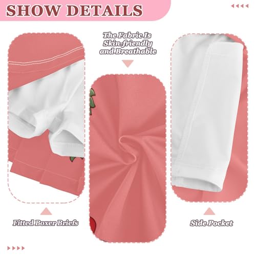 Strawberry Red Girls Athletic Skorts Flowy Golf Tennis Skirts with Shorts & Pocket4