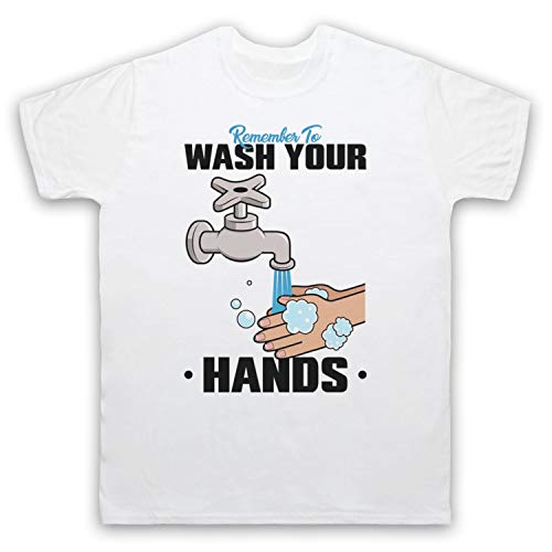 T-shirt Homme Blanc 3XL Wash Your Hands Public Service Announcement My Icon Art