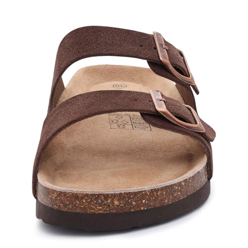 Image of ODOLY Unisex Comfortable Cork Footbed Slide Sandals with Arch Support | Adjustable Buckle, Lightweight Summer Sandals for Travel and Everyday Wear
