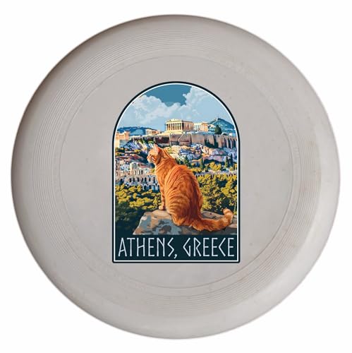 Athens Greece Cat Acropolis Design Souvenir Frisbee Flying Disc Single