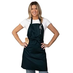 Premium Aprons with Pockets, Polycotton Stain-Resistant Kitchen Aprons, Cooking Aprons for Men & Women