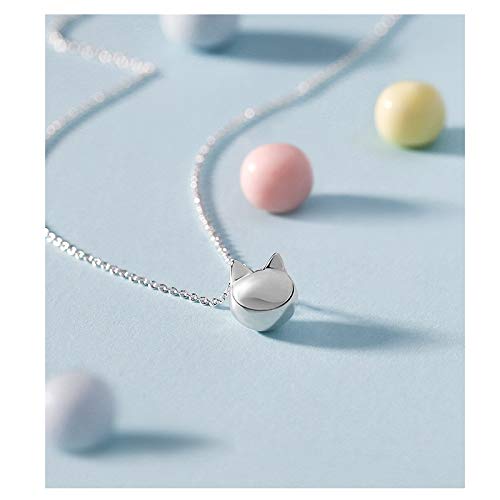 Colliers de pendentif collier cat pour femmes, chaîne de clavicule simple en argent 925