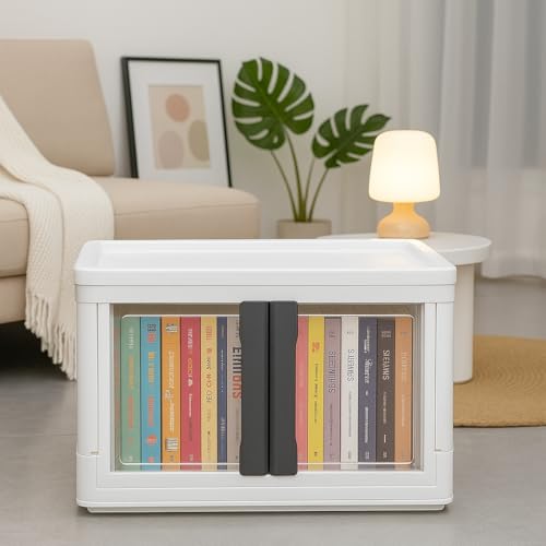 Image of URBAN LUXY Foldable Plastic Rack for Storage /Kitchen Cupboard /Sturdy Wardrobe for Clothes /Multipurpose Storage Organizer /Closet for Bedroom /Living Room /Laundry Room (White-Storage BIN - 2DOOR, 6PCS)