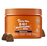 Zesty Paws Dog Multivitamin, Chewable Dog Vitamins and Supplements for Hip & Joints, Skin & Coat, Omega 3 Fish Oil for Dogs- Senior & Puppy Multivitamin - Chicken Mini Bites- 90ct