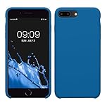 kwmobile Case for Apple iPhone 7 Plus/iPhone 8 Plus Case - Soft Cover - Shockproof Silicone - Wireless Charging Blue Reef