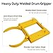 Drum Grabber 1500lbs Capacity - Single Fork Attachment for 55 Gallon Drums | Quick-Release Folding Arm, Fits 22.4