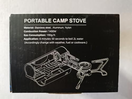 Odoland Foldable Camping Stove, 1400W Portable Butane Stove with Storage Bag, Great for Camping, Road Trip and Emergency Black - Image 8