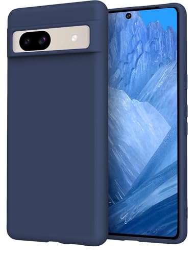 Image of MOBILOVE Back Cover Case for Google Pixel 8a | Pure Liquid Soft Matte Silicone Case with Logo and Comes with Camera and Screen Protection Back Cover for Google Pixel 8a (Blue)