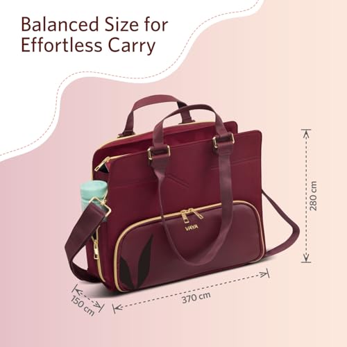 Image of VAYA Zaelia Office Tote Bag for Women with Insulated Lunch Storage, Laptop Work Bag with Removable Shoulder Strap, Stylish Travel & Office Tote