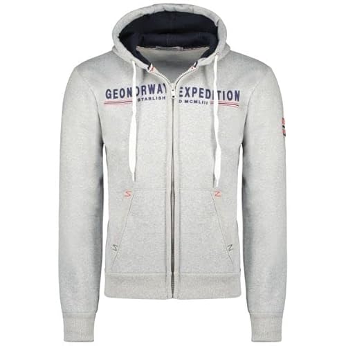 Geographical Norway- Sudadera con Capucha de Hombre de Manga Larga Gasille Gris claroTalla L