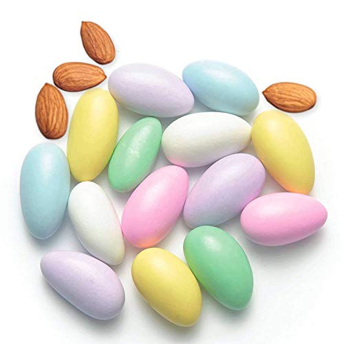 Andy Anand Sugar Free Pastel Jordan Almonds Large, Amazing Taste, Gift Boxed & Greeting Card, Favors, Candy Dishes Baby Showers Weddings, Celebrations
