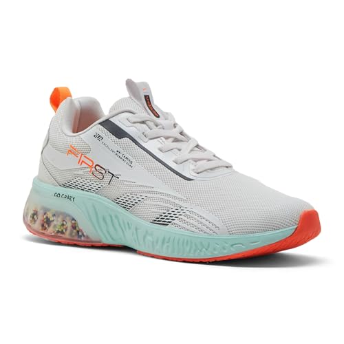 Campus Men's First Running Shoes WHT/SIL/B.ORG - 8UK/India