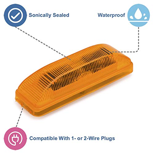 Lumitronics Rv Model 19 Series Thin Line Sealed Led Marker/Clearance Light (Amber) #TOP2