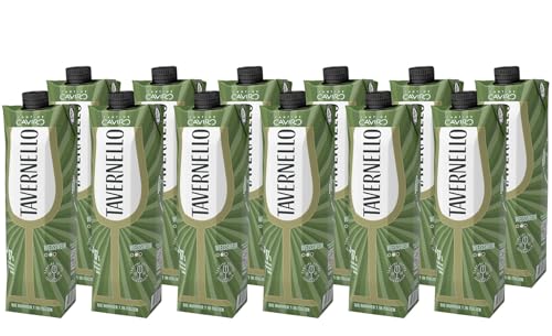 Tavernello Vino dItalia Weißwein 10.5% Alkoholgehalt leicht und frisch in recycelbarem 1 Liter Tetra Pak Weisswein trocken in Mehrwegverpackung (12 x 1 Liter)