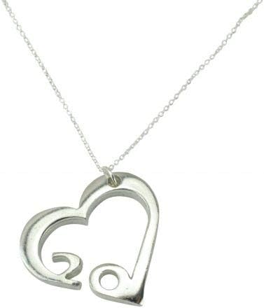 20 Year Wedding Anniversary Necklace - Heart Shaped with 20 Year Cut Out Design
