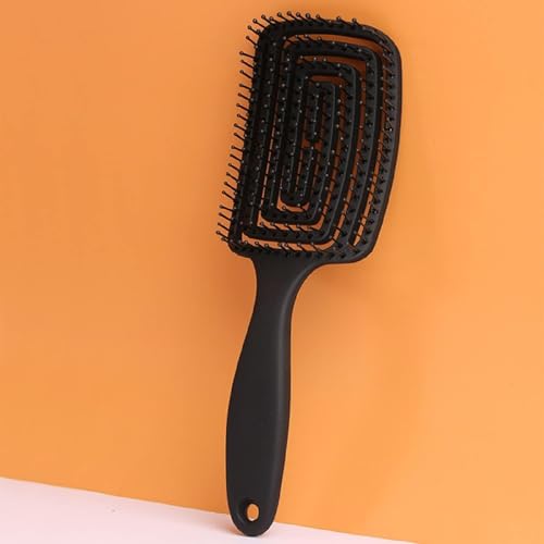 Image of Combelle Curved Vented Hair Brush, 21 cm, Black | Detangling Comb for Wet, Dry, Curly, Thick Hair | Faster Blow Drying, Anti-Frizz, Heat-Resistant for Women, Men & Kids (black)