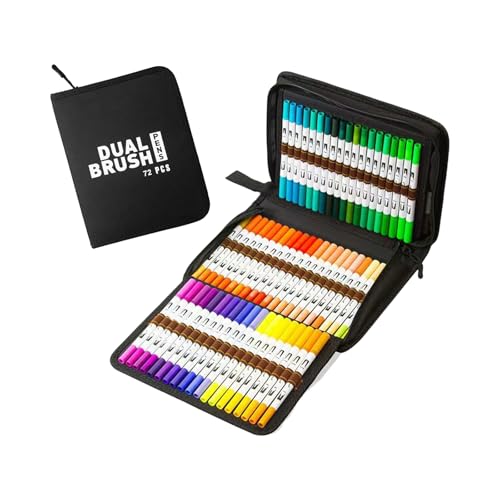60/72/80/100色アクリルマーカーぬりえマーカーアクリルペイントペンペンダブルチップブラシ塗装用