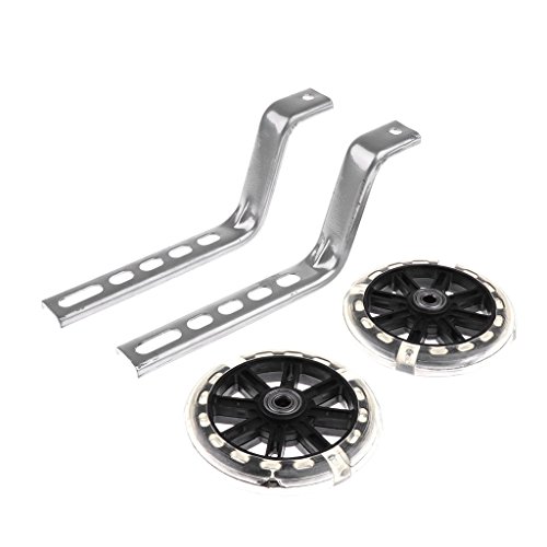 Kids Children Bicycle Bike Cycle Training Wheels Stabilisers 12-20'' Inch with LED Flashing Light Black