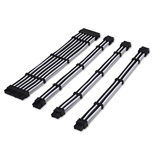 Tecware Flex Custom Mod PSU Extension Cables 16AWG, 30cm, ATX/24-pin, EPS/8-pin, PCI-E/6-pin, PCI-E (Black/White) Tecware Flex Custom Mod PSU Extension Cables 16AWG, 30cm, ATX/24-pin, EPS/8-pin, PCI-E/6-pin, PCI-E (Black/White)