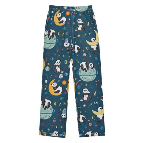 Boys' Pants Space Sleep Panda Long Bottoms Jogger Pants Elastic Waist Trousers with Pockets S-XL