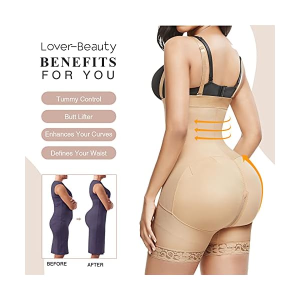 Lover-Beauty-Shapewear-for-Women-Tummy-Control-Body-Shaper-Butt-Lifter-Thigh-Slimmer-Faja-Plus-Size-with-Zipper-Crotch Lover-Beauty Colombian Fajas for Women Fajas Reductoras Y Moldeadoras Butt Lifting Shapewear for Women