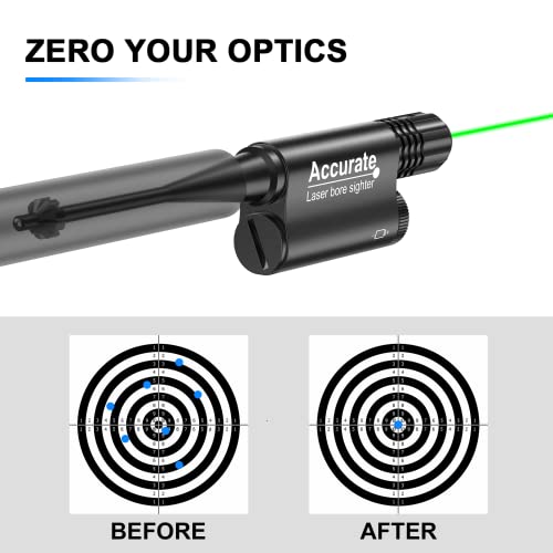 Ezshoot Green Laser Bore Sight For 0.17 To 12Ga Caliber Boresighter Kit With Rechargeable Battery For Hunting Or Shooting thumb #4