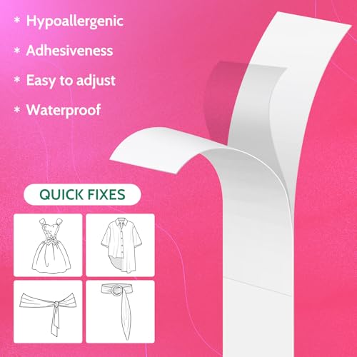 Image of 200-Strips Double Sided Tape for Fashion,Tape for Clothes,Clear Tape for All Skin Shades,Fabric Tape to Skin, Provides Strong All-Day Adhesion（Upsize）