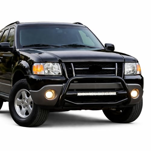 Image of Black Horse MAX Beacon Bull Bar No Skid Plate Black Compatible with 2001-2003 Ford Explorer Sport|2001-2005 Ford Explorer Sport Trac-MAB-FOB2801B