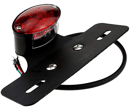 Feu arrière à LED unique pour moto, feu stop, feu de plaque d'immatriculation, clignotant avec plaque d'immatriculation