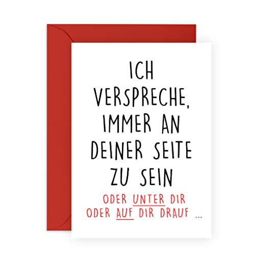 Central 23 Freche Geburtstagskarte für Männer – ICH VERSPRECHE, IMMER AN DEINER SEITE ZU SEIN - Witzige Grußkarte für Frauen – zum Jubiläum oder Valentinstag – mit Aufkleber