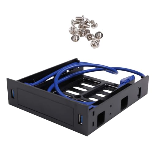 Panel frontal USB 3.0 doble para bahía 5.25 pulg, negro miniatura 1