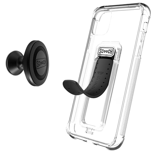 Scooch Wingman Kickstand Case Compatible with iPhone 11 Case [10 ft Drop Protection] [Two-Way Stand] Bundled with Wingmount Magnetic Car Mount (Clear)