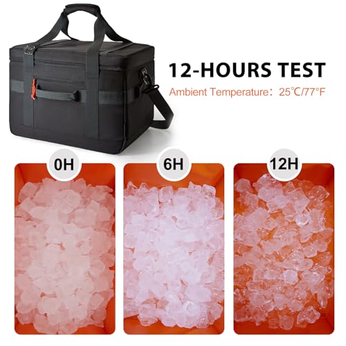 TOURIT Insulated Collapsible Cooler Bag, 48-Can 32L Large Soft Cooler for Picnic, Beach, Work, Travel, Black - Thumbnail 5
