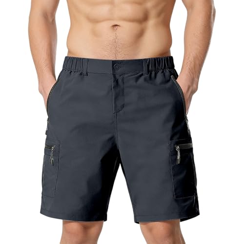 Bermuda Coton Homme Ultra Léger avec 6 Poches Fonctionnelles Idéal Randonnée et Trail