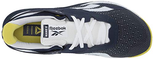 Reebok Nano X Cross Trainer Masculino, Vector azul marinho/branco/verde-limão, 9.5