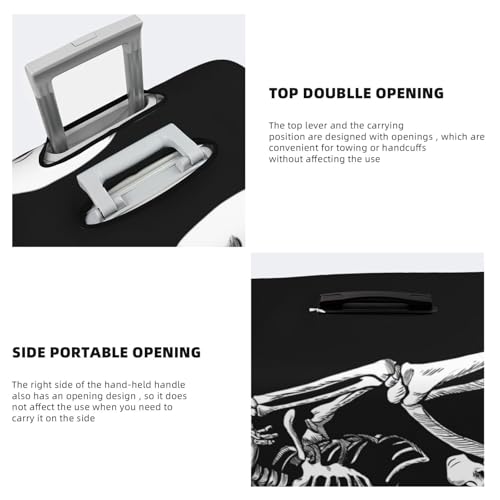 Cartoon Skeleton Sitting Elastic Travel Luggage Covers Dustproof Scratch-Resistant Suitcase Protector Fit 22-24 Inch3