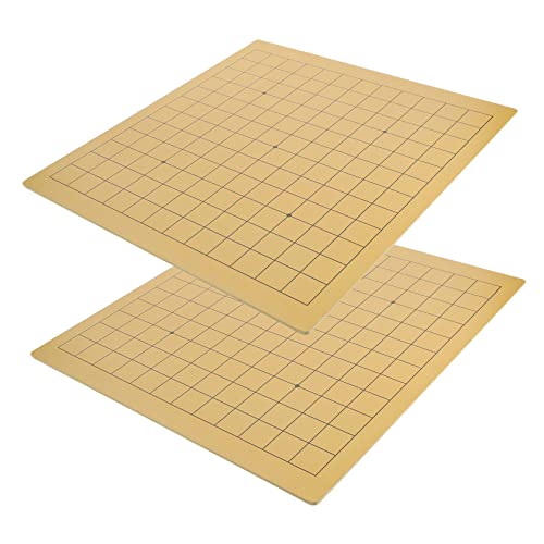 Échiquier de Go en bois double face HANABASS plateau de jeu durable jaune