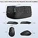 Ergonomic Wireless Keyboard Mouse Combo, MK835 Wave Keys Bluetooth/2.4G Split Design Ergo Keyboard with Cushioned Palm Rest, Multi-Device, Rechargeable, for Multi-OS, Windows