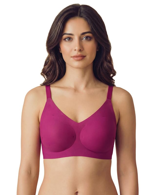 Image of Tweens Cotton Padded Bonded Bra for Women | Full Coverage Wire-Free Bra | Seamless No-Dig Comfort | Breathable Cotton | Elastic-Free Bottom Band & Side Wings | Pack of 1|