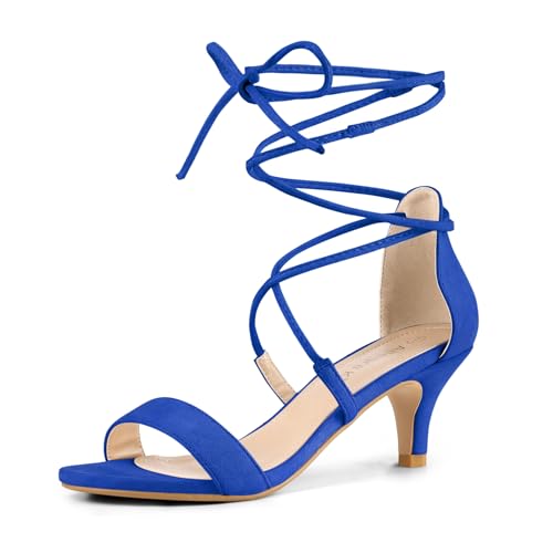 Sandales à bout ouvert stables et ajustables Allegra K bleu royal 37 pour pieds fins