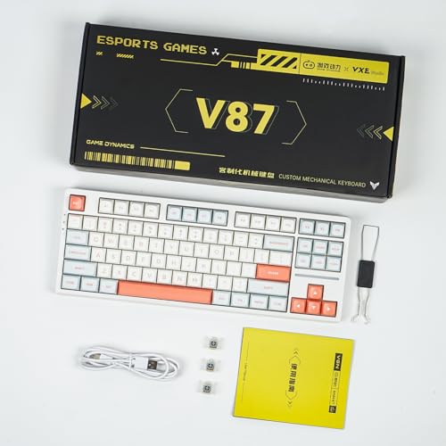 Image of x VGN V87 Gaming Keyboard, Wireless Mechanical Keyboard, Programmable Keyboard, 87 Keys, Hot Swap, Bluetooth, 2.4GHz /USB-C 3 Modes Connection, Supports Win, MacOS, Linux, Android and More