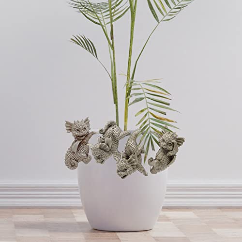 Songhut Planter Pot Hanger, Resin Hanging Dragon Statue Planter Hanger Dragon Sculpture Pot Huggers Dragon Figurines Garden Statues Animal Garden Figures Decoration For Garden Yard(4 Pcs) #TOP2