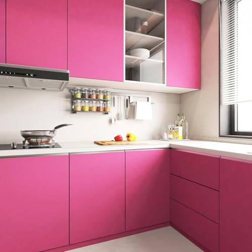 Image of HOME13 Matte Wallpaper Peel & Stick Contact Paper Decorative Self Adhesive Vinyl Wallpaper for Kitchen Cabinet Furniture Countertop Waterproof (24inches By 216inches, Pink Matte Wallpaper)