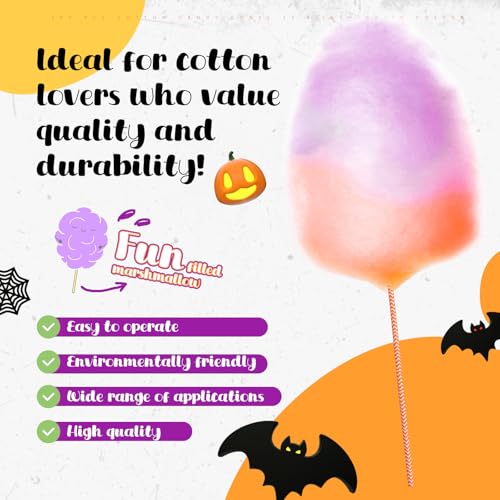Image of Reallnaive 200 Pieces Cotton Candy Cone 13.8 inch Cotton Stick, Multiple Colors