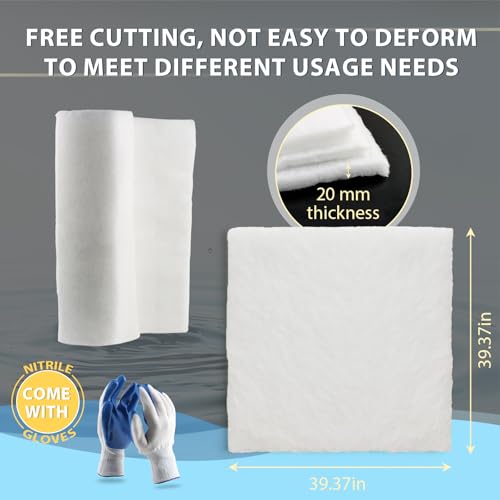 TGHongKy G4 Filtermatte 1m*1m*2cm G4 Filter Zuschneidbar Filtermatte Luftfilter G4 ISO COARSE 50% Rolle Filtermatte für Lüftung, Klimaanlage, Werkstatt Filtervlies Lüftung mit Nitrilhandschuhe Parts