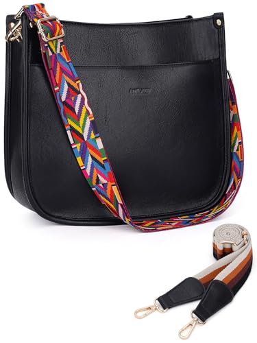 Image of Crossbody Bag Women Vegan Leather Hobo Handbag Trendy Crossbody Shoulder Bag Purses For Women with 2 Adjustable Strap