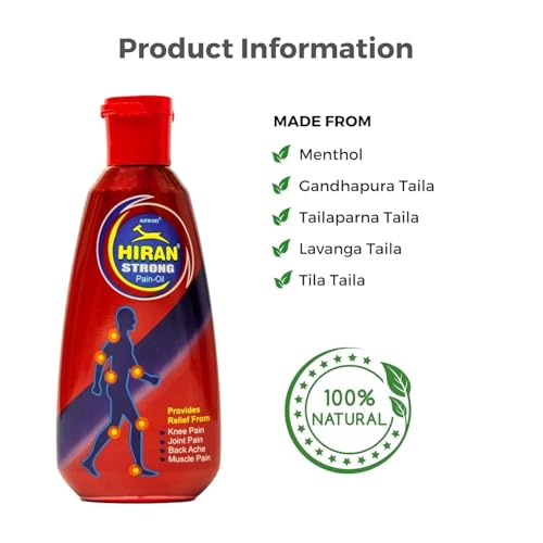 Image of aswini Hiran Pain Relief Oil | Ayurvedic Body Massage Oil for Daily Comfort & Relaxation | Non-Sticky Formula | 35 ML (Pack Of 1)